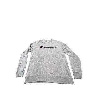 Champion Mens XL Grey Crewneck Sweatshirt Light Weight Pullover 1470782